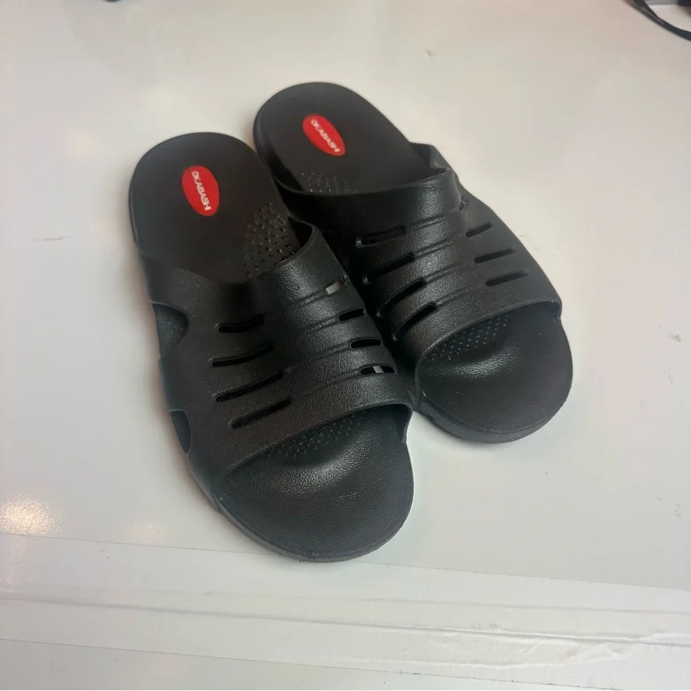 Okabashi Eurosport Men’s XL Black Comfort Recovery Slide Sandals Made in USA